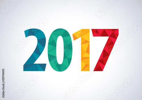 Happy new year 2017, vector illustration
