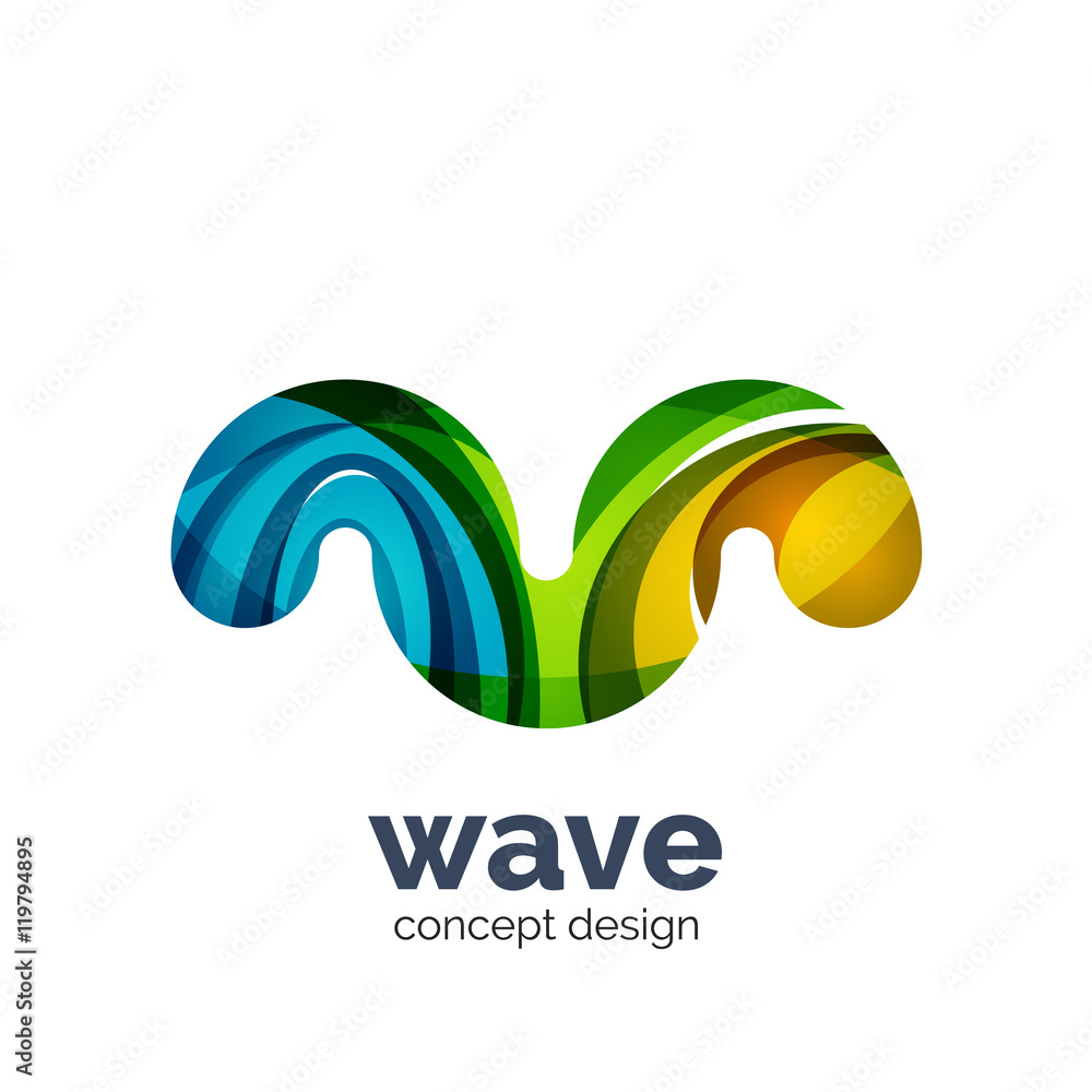 Business vector logo template - wave