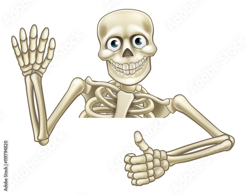 Cartoon Skeleton Thumbs Up Sign