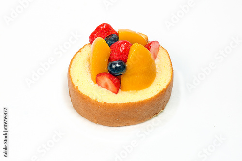 Fruit cream roll cake