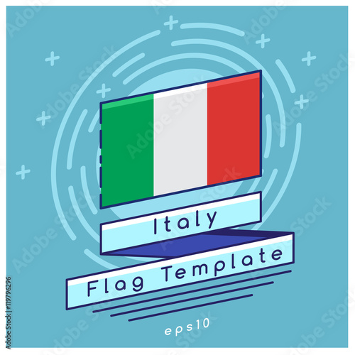 Italy Flag : Flag Icon With Festive Background : Vector Illustration