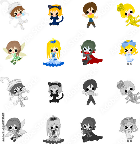 Cute icons of various fairy tales