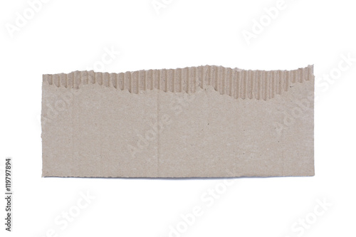 corrugated cardboard torn and isolated on white