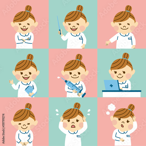 看護師の女性　いろいろ