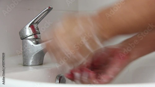 Washing Hand With Foam Soap Footage