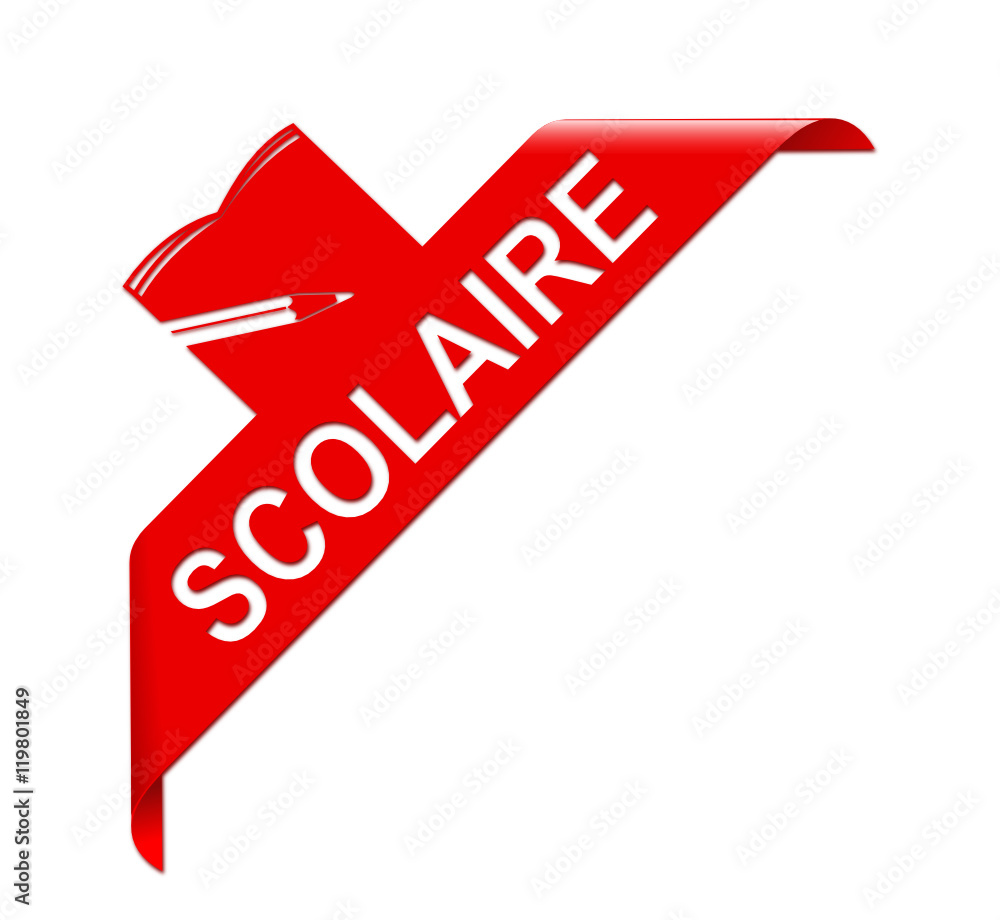scolaire sur bannière coin rouge scolaire sur bannière coin rouge