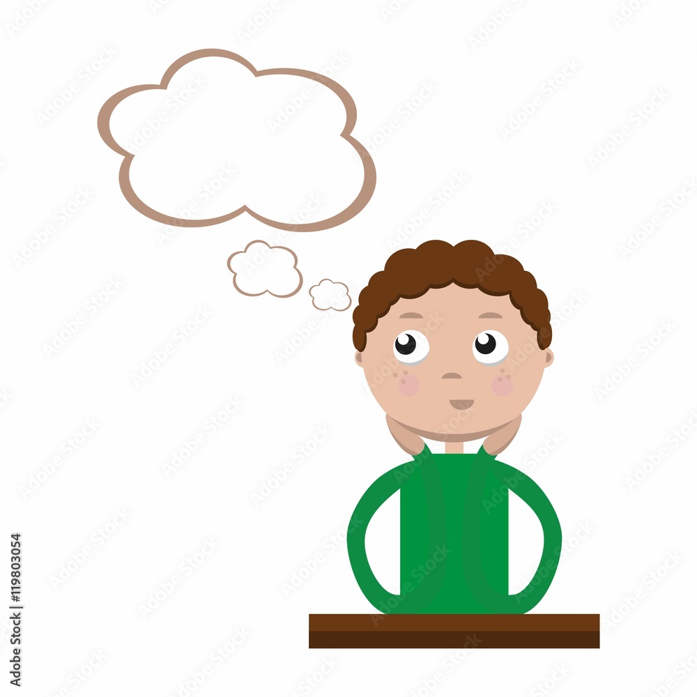 Cartoon dreaming boy, clip art vector Cartoon dreaming boy, clip art vector