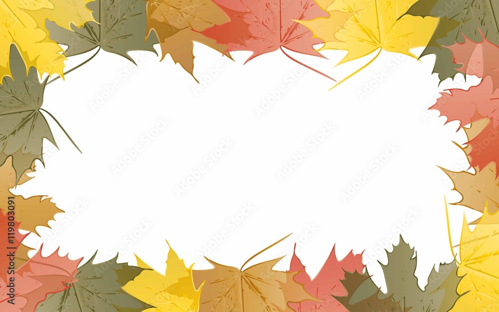 Fototapeta premium Wallpaper maple leaves in autumn, vector