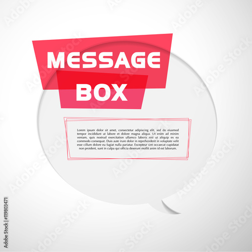 Vector flat bubble, text message, conversation box with text message. photo