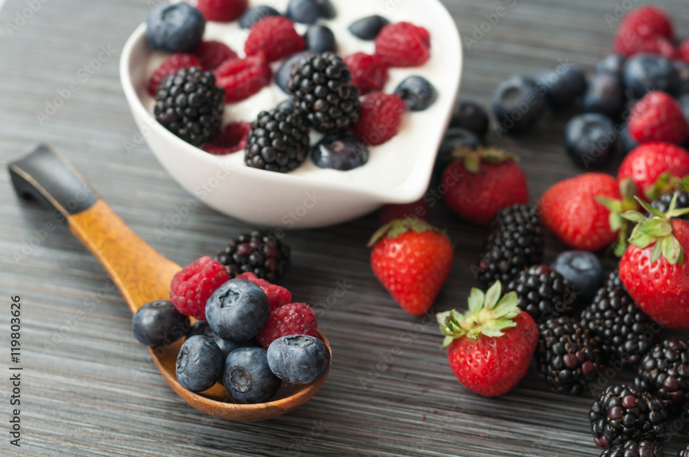 yogurt with forest berries