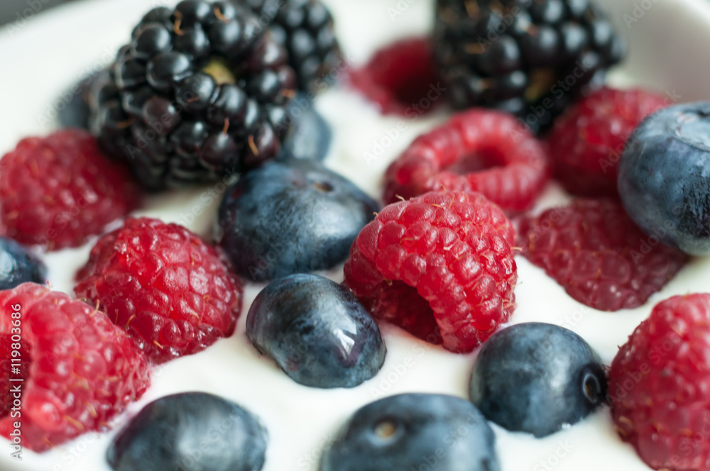 yogurt with forest berries yogurt with forest berries