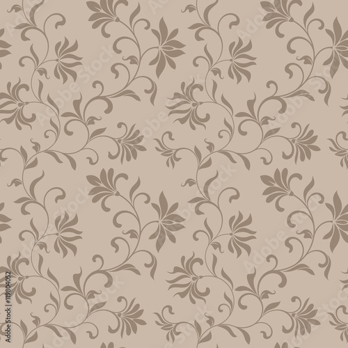 Seamless vector pattern. Abstract floral design. Vintage style.