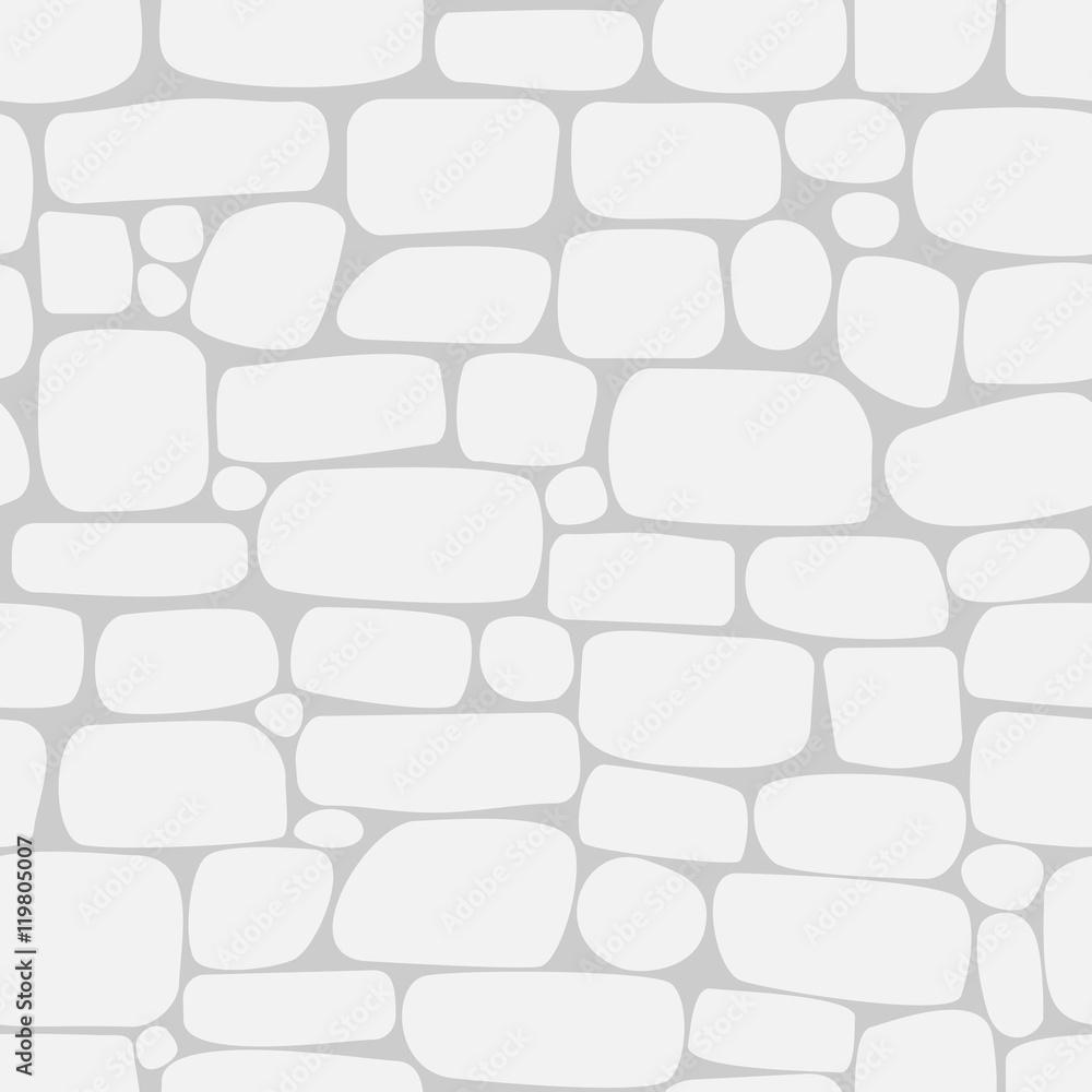 Naklejka Bezszwowy wzór z białymi kamieniami. Ściana cegieł