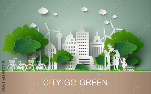 Eco Friendly Smart City with Wind Turbines