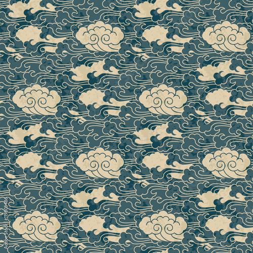 vector seamless traditional cloud chinese pattern design