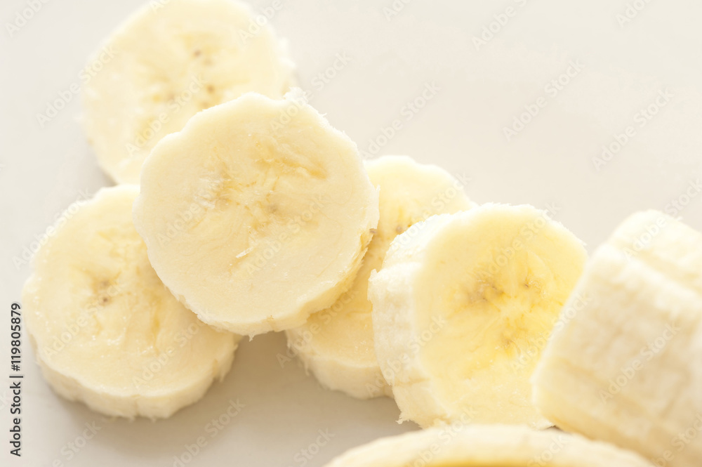 Close-up of chopped banana Close-up of chopped banana