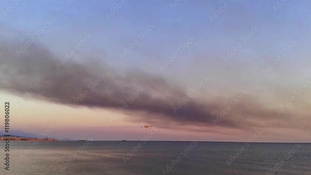 a water bomber in Alghero, Italy