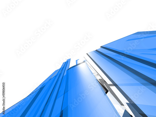 Abstract complex technical blue object