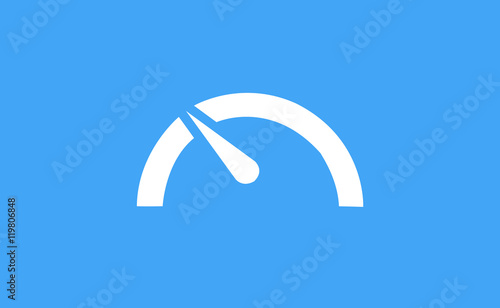 Vector speed control symbol on flat background
