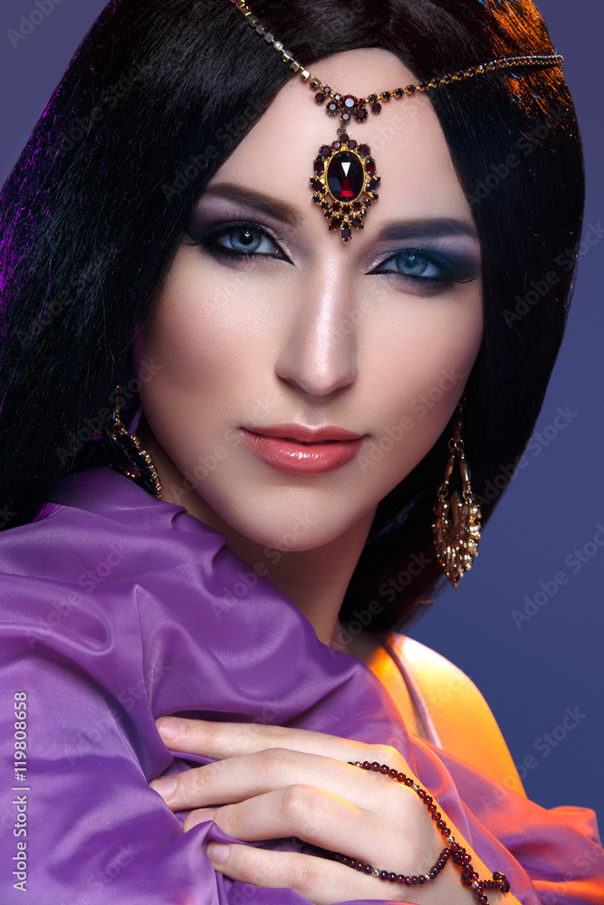 Beautiful Girl With Arabic Makeup Stock