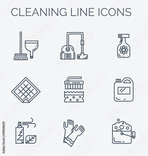 Cleaning anad household supplies icons.