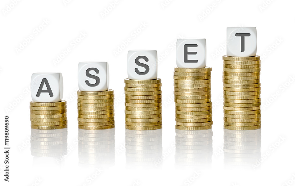 Coin stacks with letter dice - Asset Coin stacks with letter dice - Asset