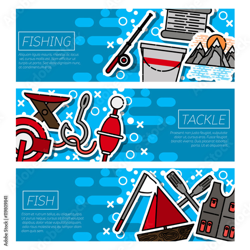 Fishing horizontal banners