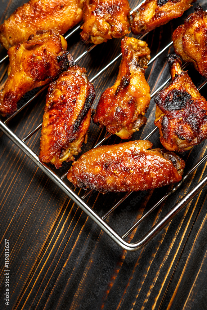 Grilled chicken wings on the grill Stock Photo Adobe Stock