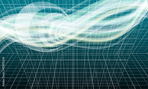 Vector abstract background with grids and waves