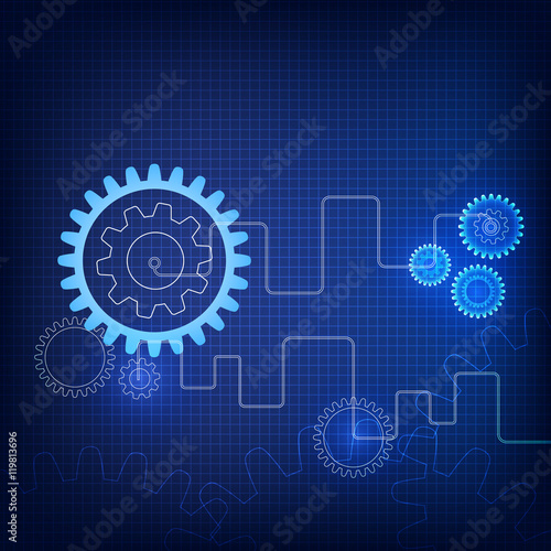 Abstract technological background circle and gears