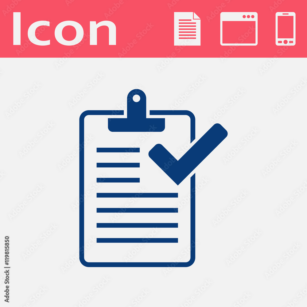 Clipboard with checklist flat icon Clipboard with checklist flat icon