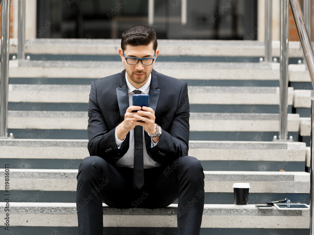 Portrait of handsome businessman outdoor Portrait of handsome businessman outdoor