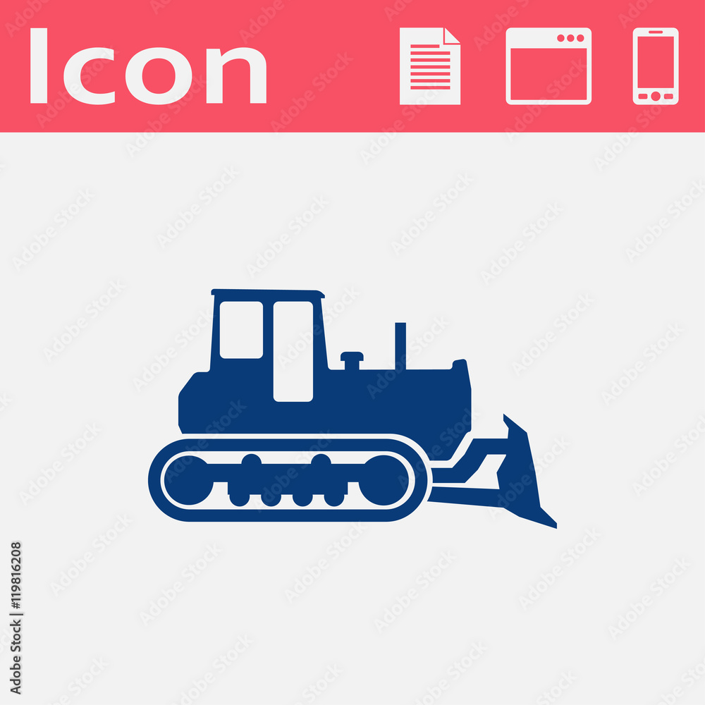 Obraz premium bulldozer vector flat icon