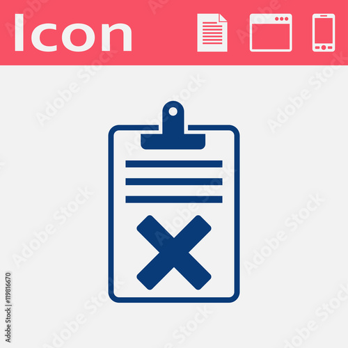 Quality control related vector flat icon. Fail