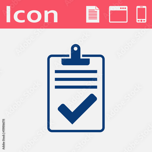 Quality control related vector flat icon. Pass