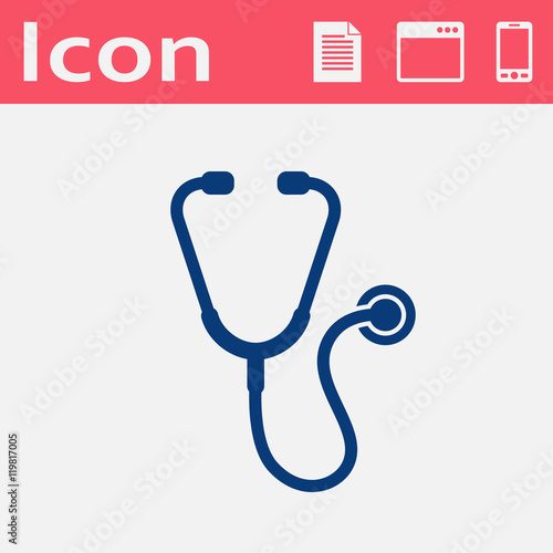 Stethoscope flat vector icon