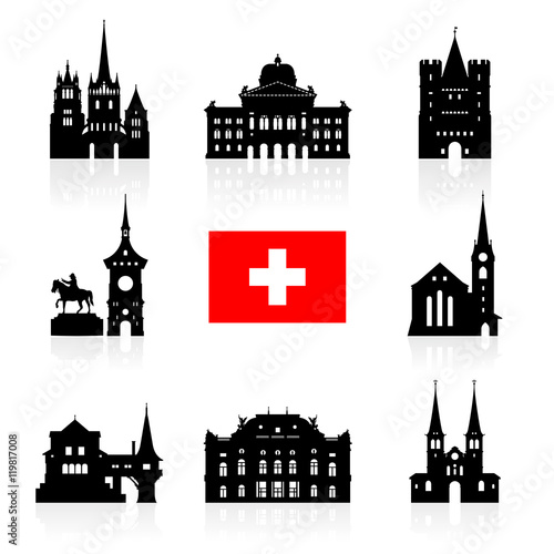 Switzerland Travel Landmarks.