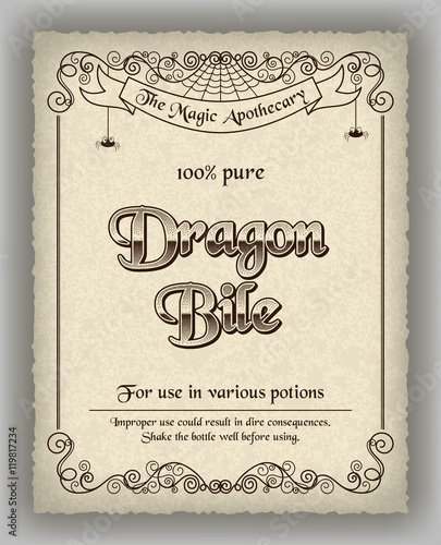 Halloween apothecary label