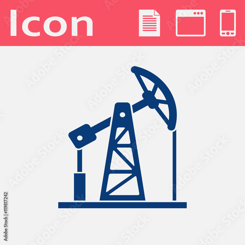 oil pump jack flat vector icon
