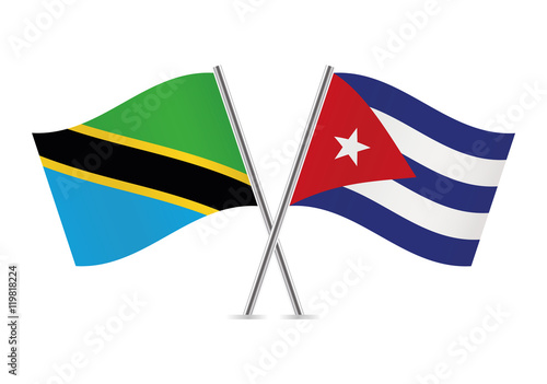 Free Download Tanzania and Cuban  flags. Vector illustration. - GFXLoad