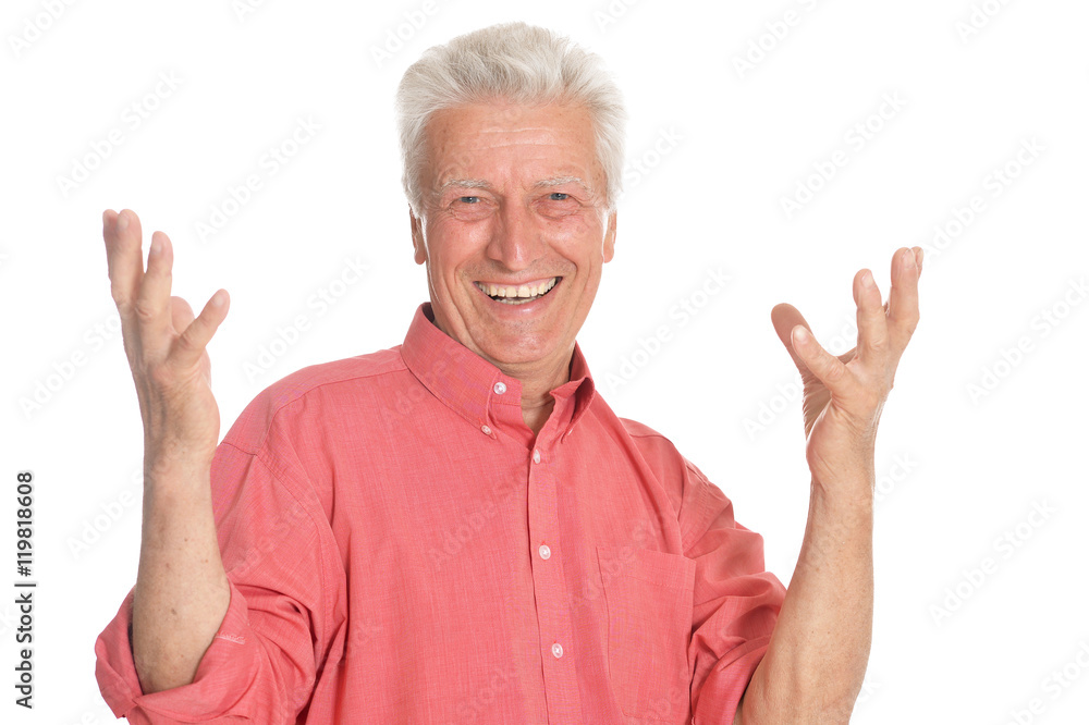 happy senior man in shirt happy senior man in shirt