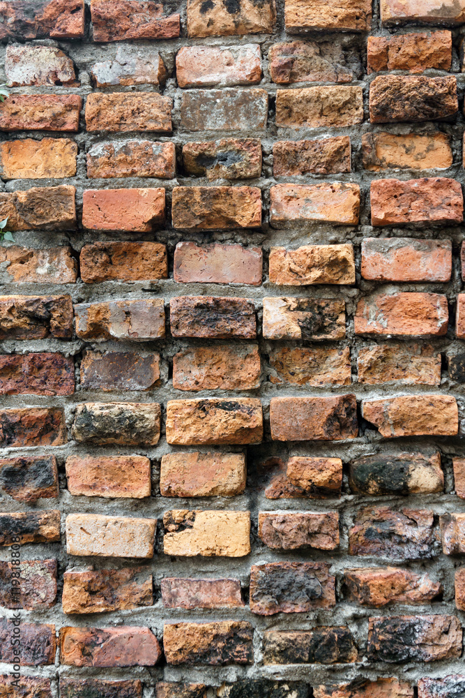 Naklejka premium Grunge broken cement brick wall vintage background texture