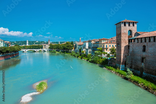Ponte Pietra on river Adige © Olexandr