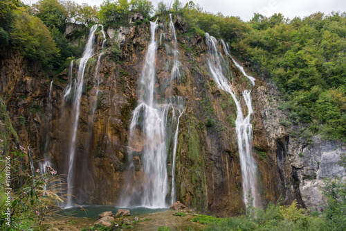 Waterfalls and lakes in Plitvi  ka jezera national park  Croatia