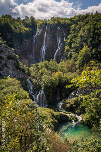 Waterfalls and lakes in Plitvi  ka jezera national park  Croatia