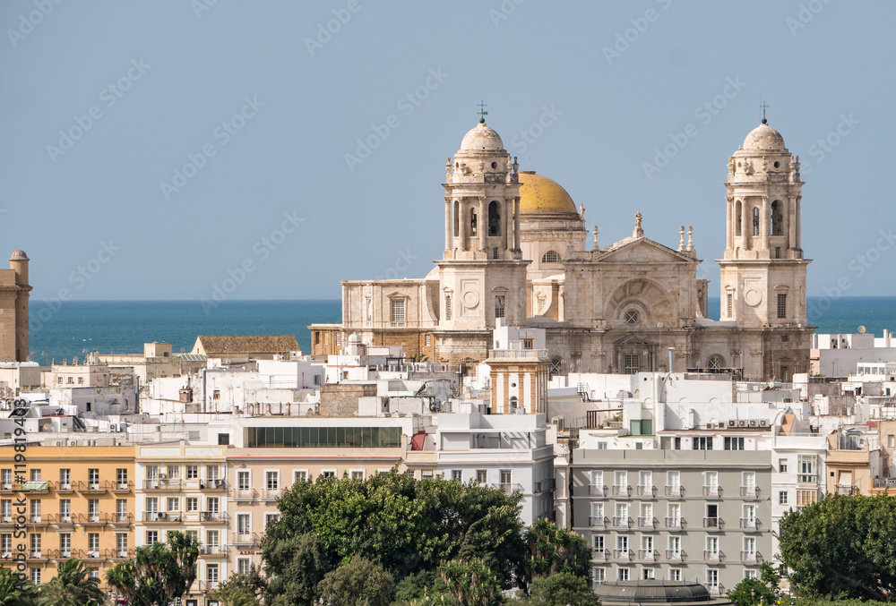 view of Cathedral. Cadiz