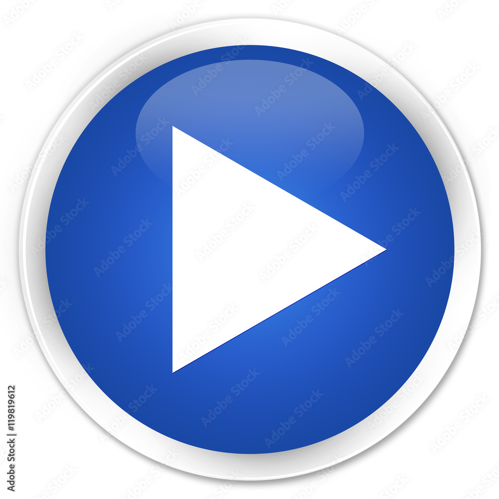 Play icon blue glossy round button Play icon blue glossy round button