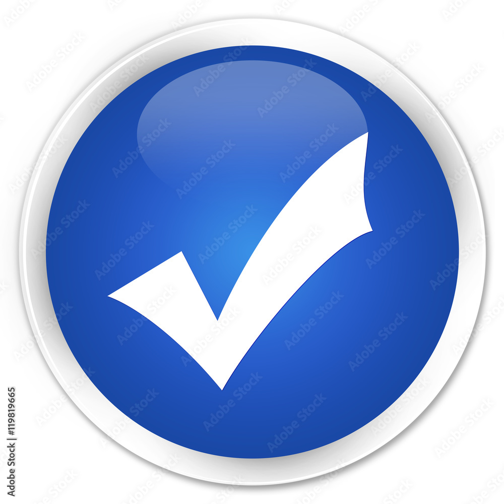 Validation icon blue glossy round button Validation icon blue glossy round button