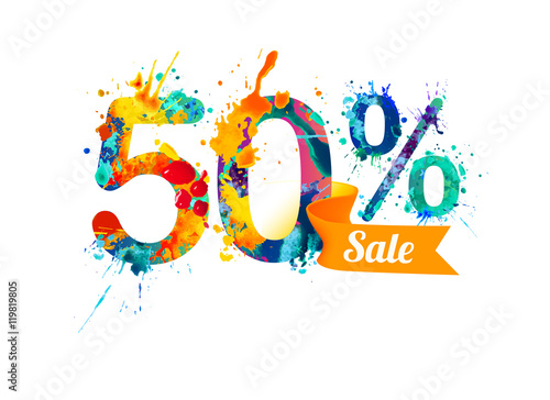 fifty (50) percents sale. Splash paint