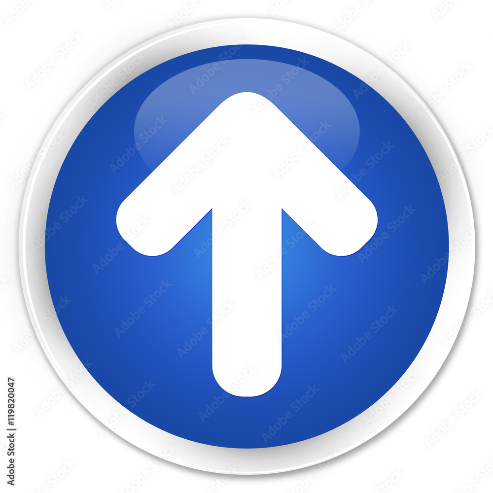 Upload arrow icon blue glossy round button Upload arrow icon blue glossy round button
